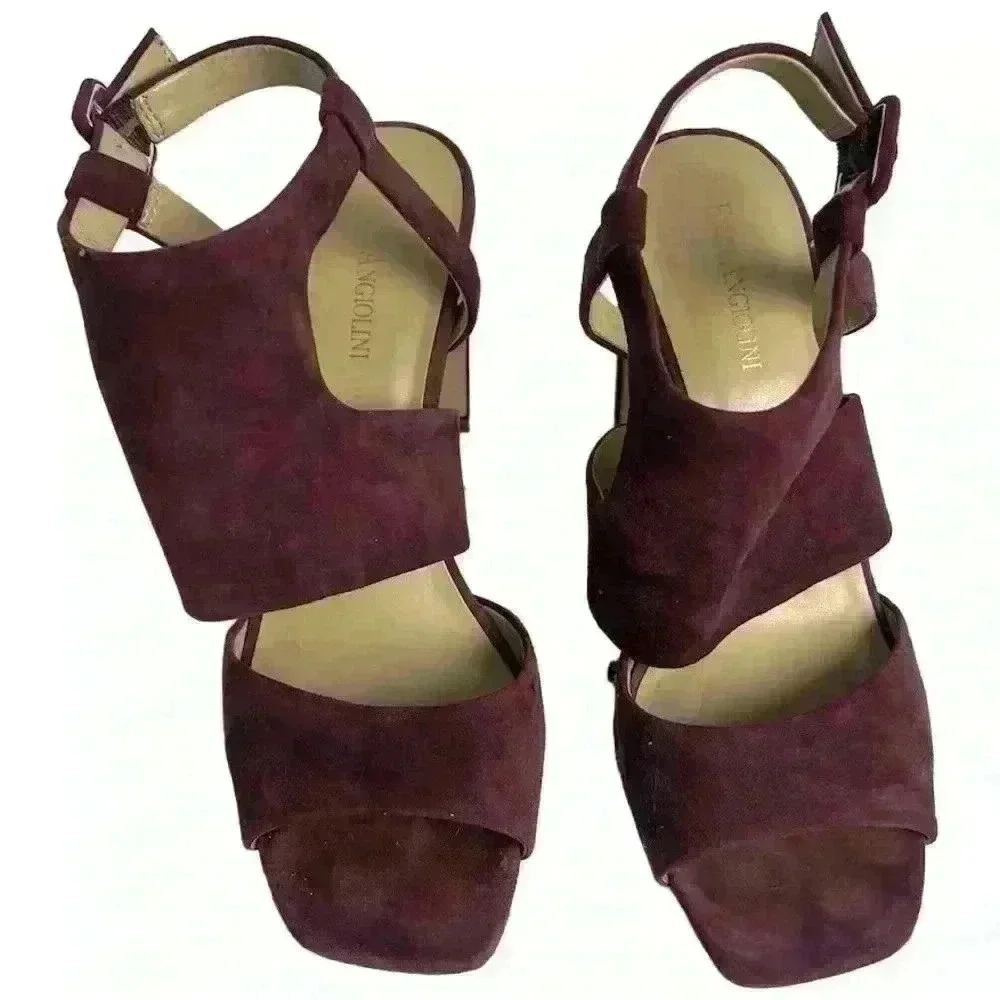 Enzo Angiolini‎ Women's Trudy Sandal Purple Strappy Block Heels 8.5